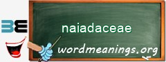 WordMeaning blackboard for naiadaceae